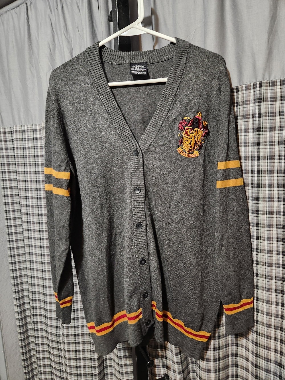 Harry Potter Gryffindor Gray Cardigan Sweater